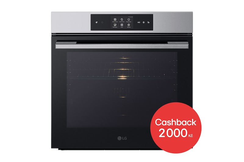 Čelní pohled na Vestavná parní trouba LG 76 l InstaView™, EasyClean™, Stříbrná WS9D7651WS